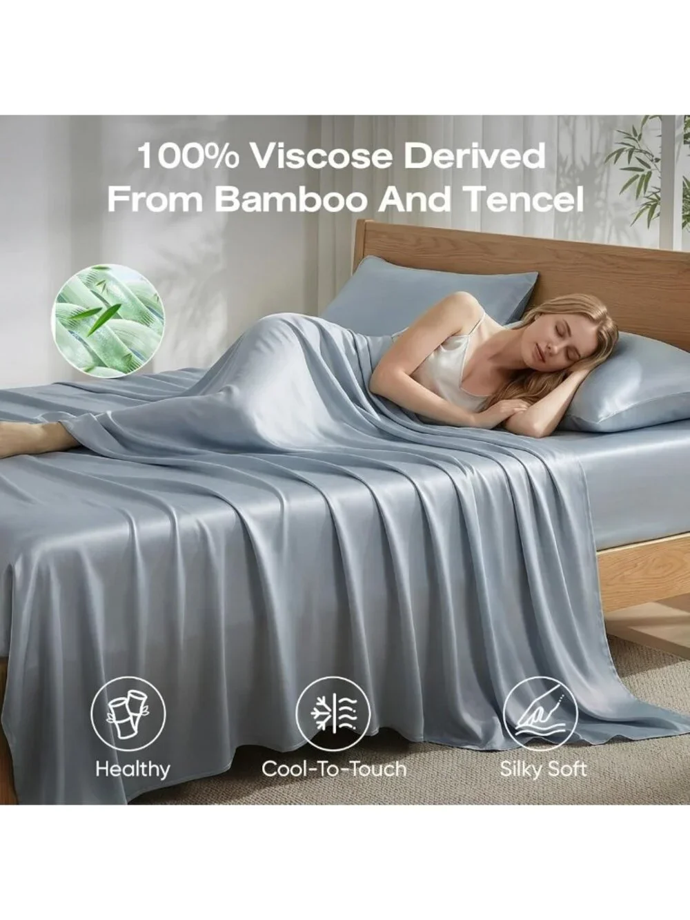 Luxury Cooling Bamboo Viscose King Sheets Set | Silky Soft, Deep Pocket